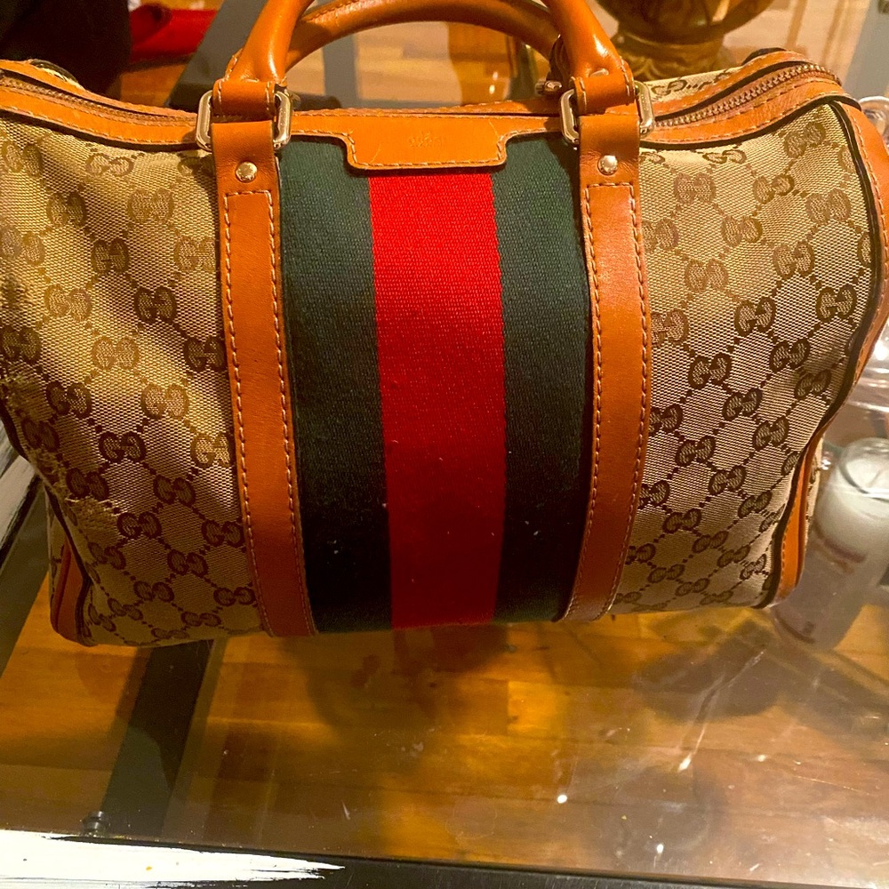 Brown Gucci monogram GG bag